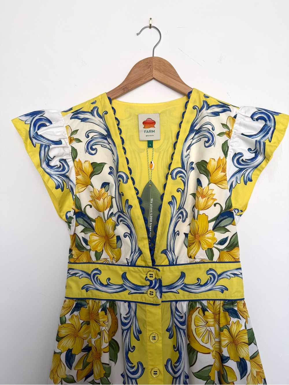 FARM Rio Sicily Scarf Print Cotton Maxi Dress, Size S, NWT π§π· - Picture 7 of 16